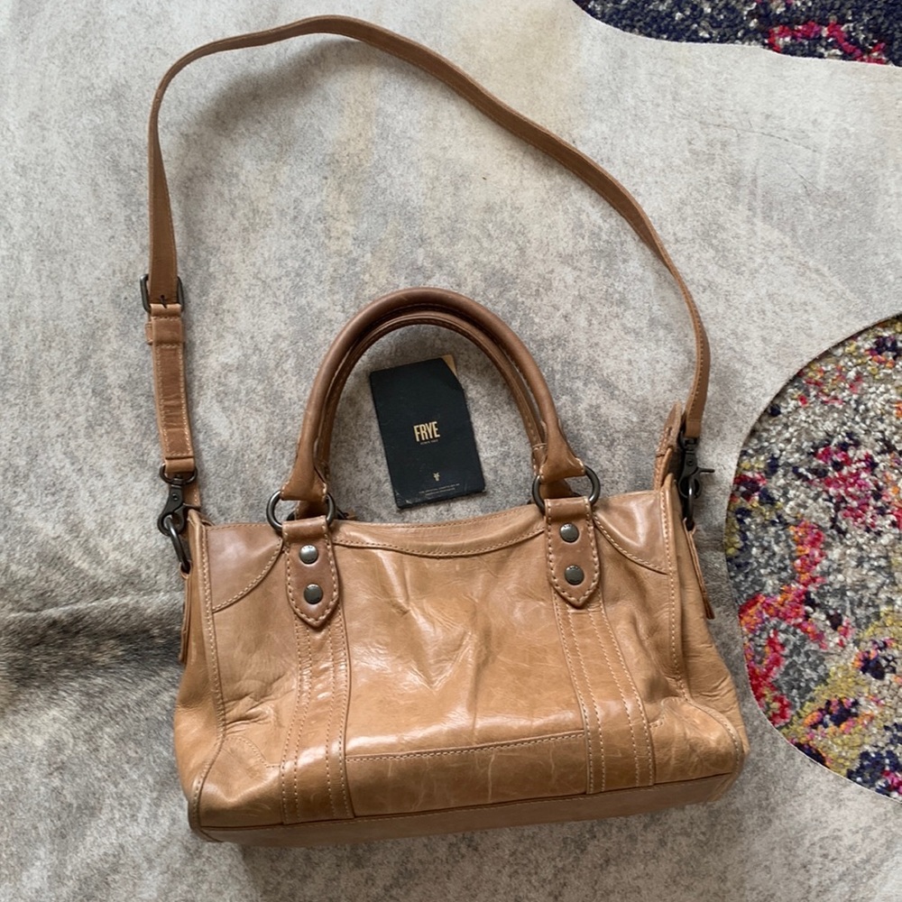 Frye Melissa Satchel - Beige Leather